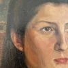 Charles Alexandre Mairet, Portrait de jeune femme, Öl auf Karton, gerahmt