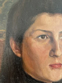 Charles Alexandre Mairet, Portrait de jeune femme, Öl auf Karton, gerahmt