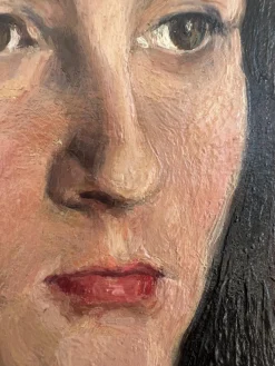 Charles Alexandre Mairet, Portrait de jeune femme, Öl auf Karton, gerahmt
