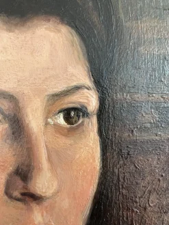 Charles Alexandre Mairet, Portrait de jeune femme, Öl auf Karton, gerahmt