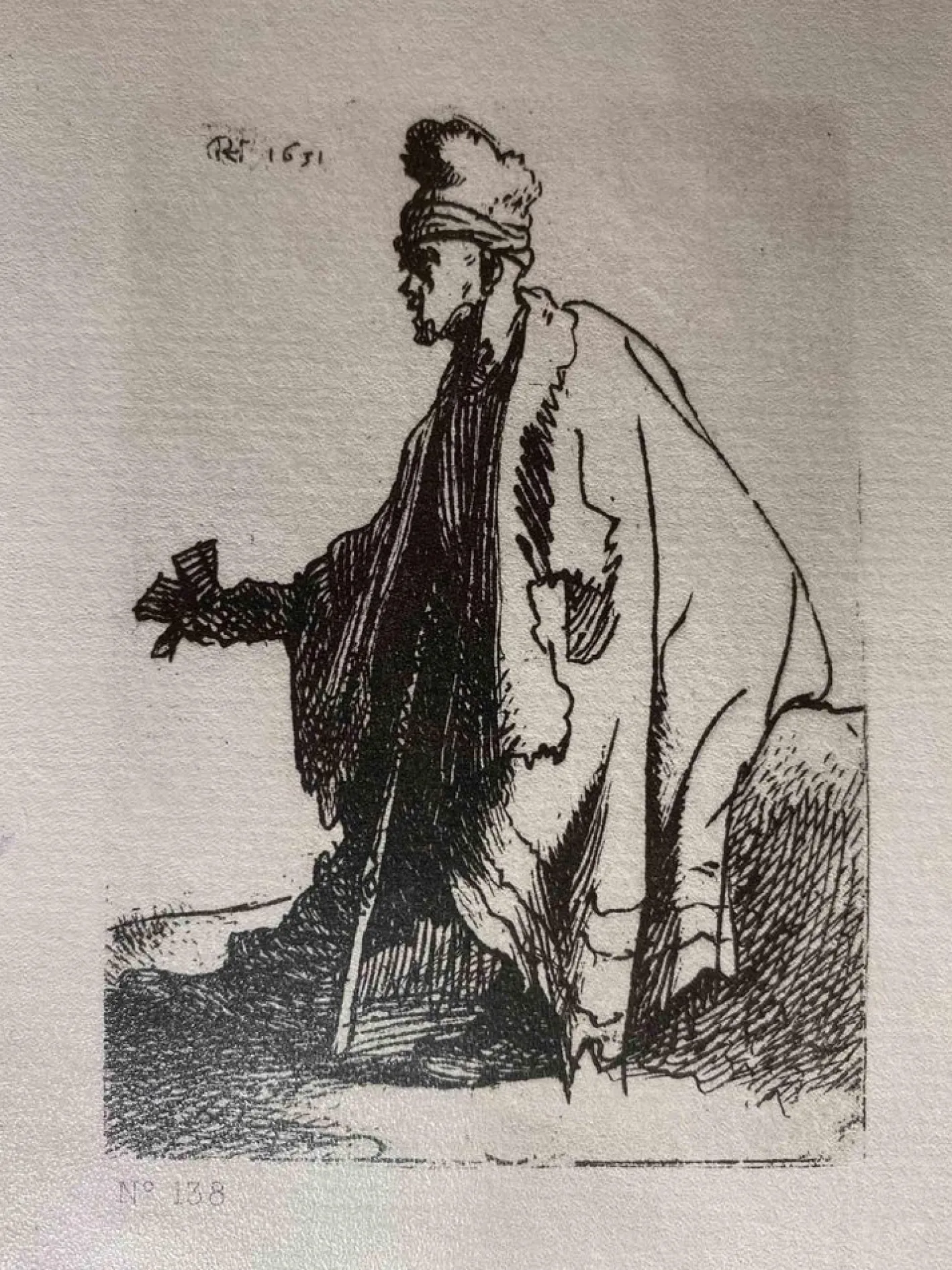 Charles Amand Durand nach Rembrandt, Der Aussätzige, Kupferstich, 19. Jh.