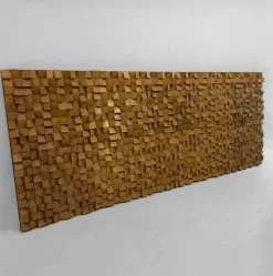 Charles Gianferrari, Massive Architektur Wandplatte, 1970, Eisen & Holz