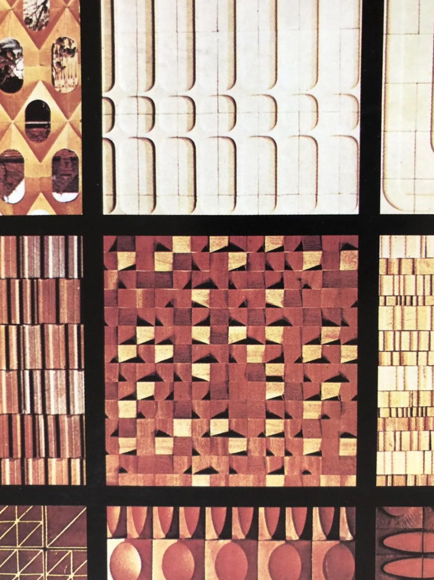 Charles Gianferrari, Massive Architektur Wandplatte, 1970, Eisen & Holz