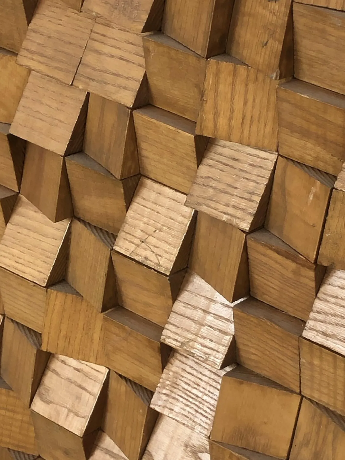 Charles Gianferrari, Massive Architektur Wandplatte, 1970, Eisen & Holz
