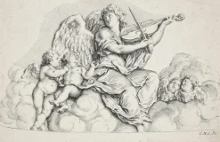Charles-Nicolas Cochin d. Ä., Himmlische Musik, Radierung, Frühes 18. Jh