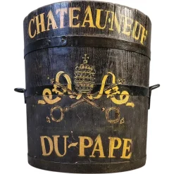 Chateauneuf Du Pape Weinkübel aus Holz, 1950er