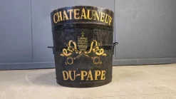 Chateauneuf Du Pape Weinkübel aus Holz, 1950er