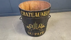 Chateauneuf Du Pape Weinkübel aus Holz, 1950er