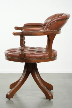 Chesterfield Bürostuhl aus Rindsleder