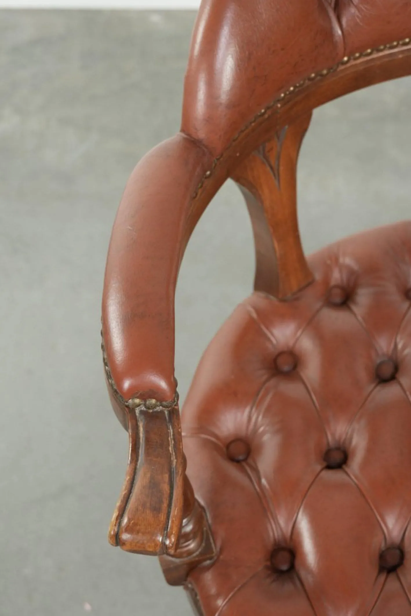 Chesterfield Bürostuhl aus Rindsleder