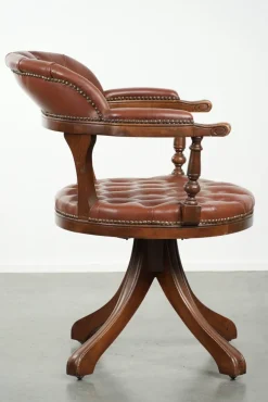 Chesterfield Bürostuhl aus Rindsleder