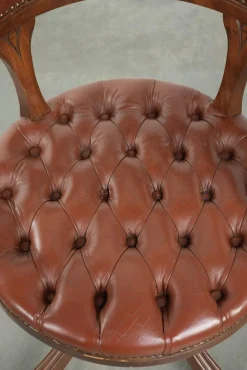 Chesterfield Bürostuhl aus Rindsleder