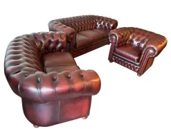 Chesterfield Sofagruppe, 3er Set