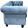 Chester Premium 2-Sitzer Sofa aus Samt in Altblau von Europa Antiques