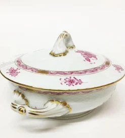 Chinese Bouquet Himbeer Terrinen mit Griffen von Herend, 3er Set