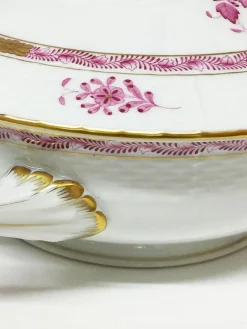 Chinese Bouquet Himbeer Terrinen mit Griffen von Herend, 3er Set