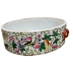 Chinesische Keksdose aus Porzellan mit Schmetterlingen, 1920er