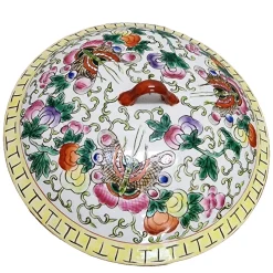Chinesische Keksdose aus Porzellan mit Schmetterlingen, 1920er