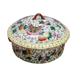 Chinesische Keksdose aus Porzellan mit Schmetterlingen, 1920er