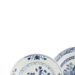 Chinesische Porzellan Teller und Suppenschüssel Set, 18. Jh., 3er Set