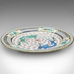 Chinesischer Art Deco Keramik Servierteller mit Drachen, 1930er