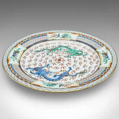 Chinesischer Art Deco Keramik Servierteller mit Drachen, 1930er