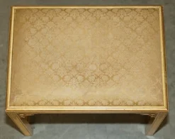 Chinesischer Chinoiserie Frisiertisch und Hocker aus Nussholz, 1920er, 2er Set