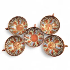 Chinesisches Teeservice mit fünf Tassen und Untertassen, 1900, 10 Set