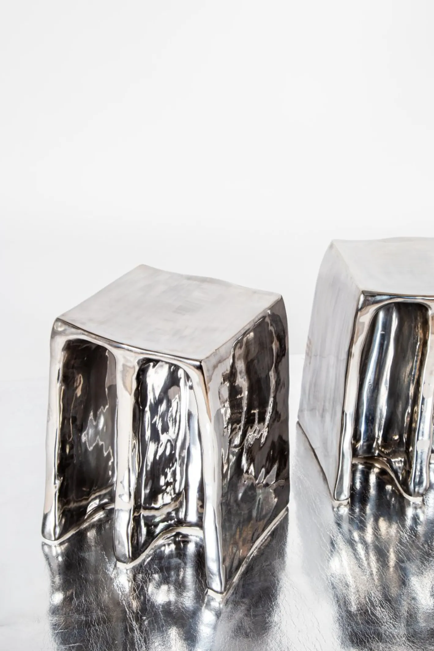 Chouchou Hocker in Silber von Lorenzo Zanovello für Pulpo
