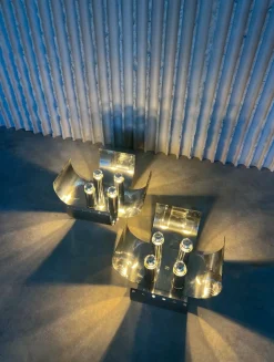 Chrom Tischlampen von Goffredo Reggiani, 2er Set