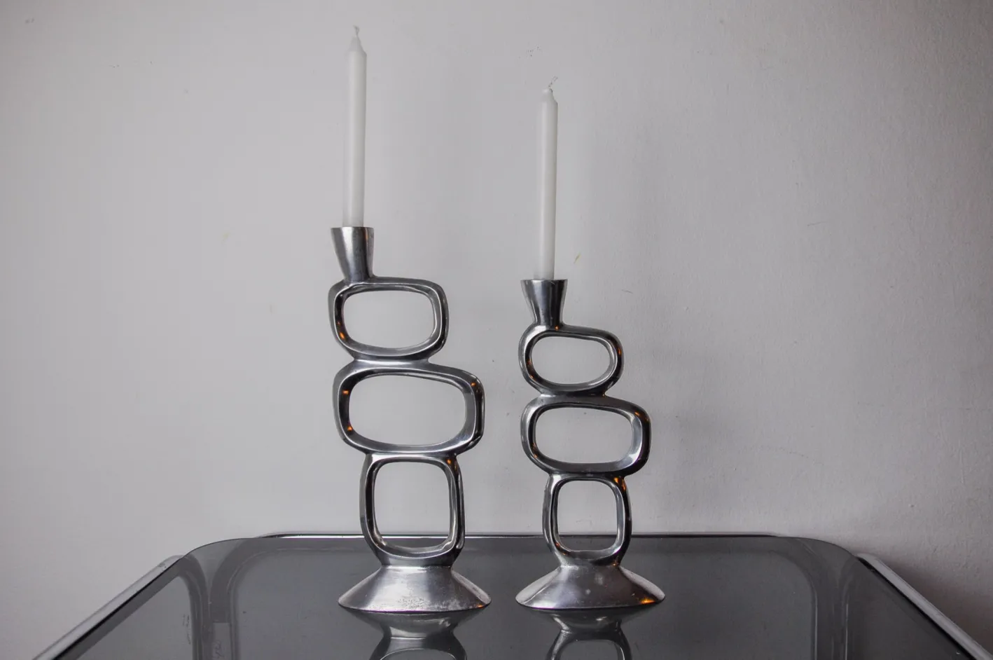 Circle Candlesticks, Matthew Hilton zugeschrieben, England, 1980er, 2er Set