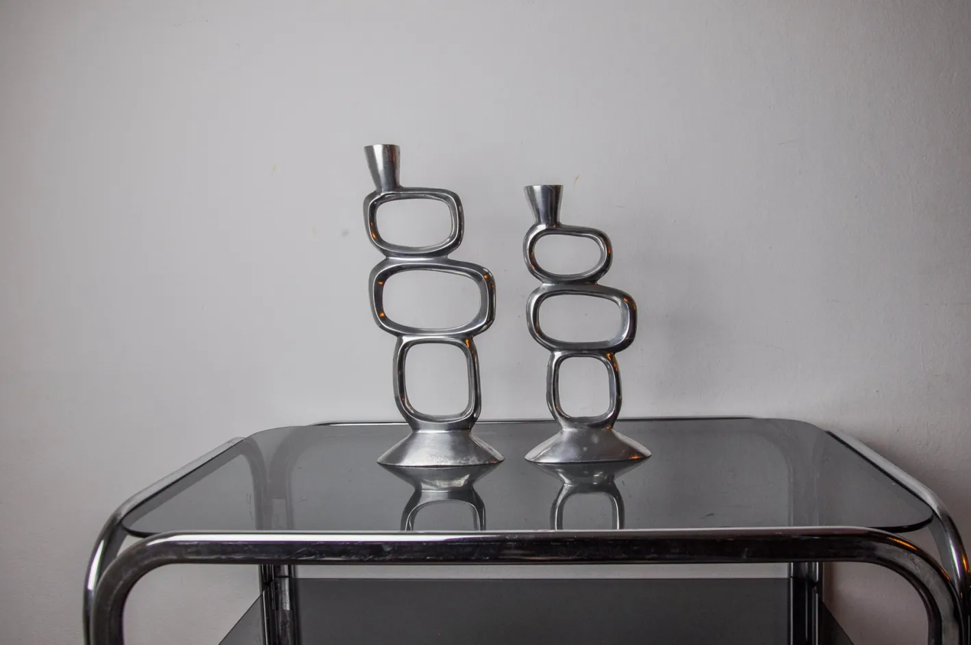 Circle Candlesticks, Matthew Hilton zugeschrieben, England, 1980er, 2er Set