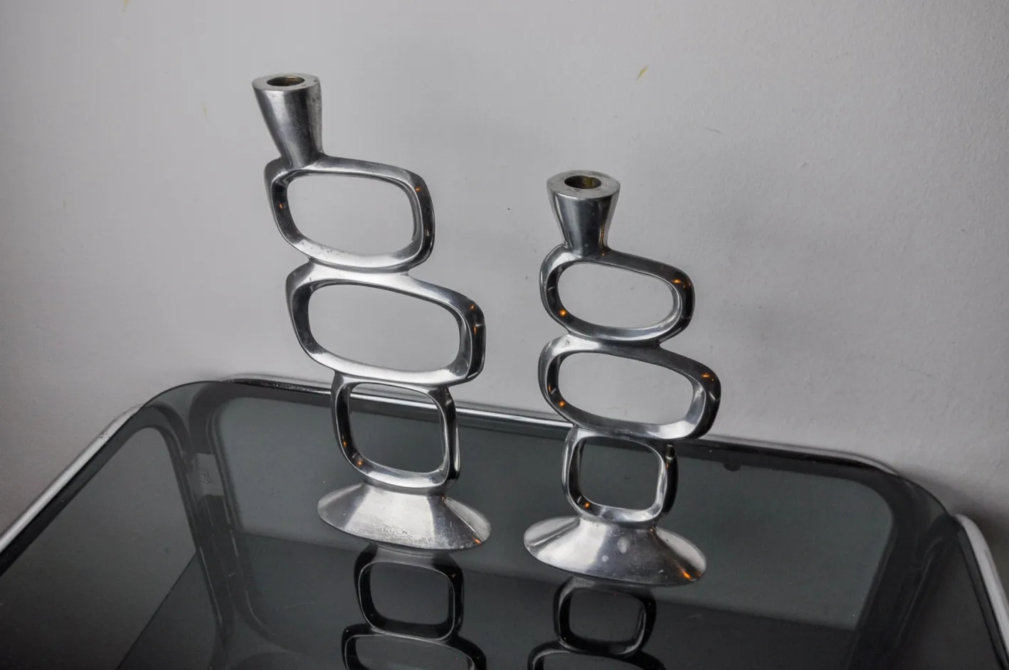 Circle Candlesticks, Matthew Hilton zugeschrieben, England, 1980er, 2er Set