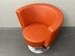 Circo Drehsessel aus rotem Leder von Peter Maly für Cor, 1990er