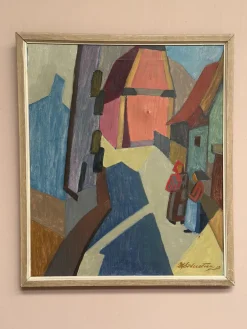 Cityscape, 1953, Öl auf Leinwand, gerahmt