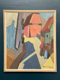 Cityscape, 1953, Öl auf Leinwand, gerahmt