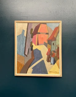 Cityscape, 1953, Öl auf Leinwand, gerahmt