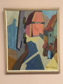 Cityscape, 1953, Öl auf Leinwand, gerahmt