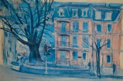 Cityscape Pastel Painting, 1962