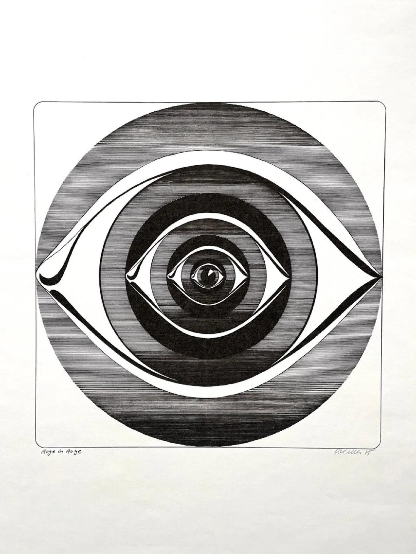C. Keller, Auge Um Auge, 1975, Print