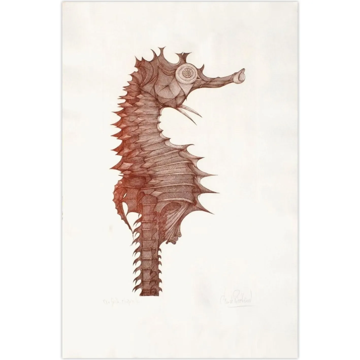 Claude Piechaud, Hyppocampe II, 1980, Radierung