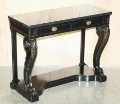 Clivedon Konsolentische aus Hartholz Makassar & Marmor von Ralph Lauren, 2er Set