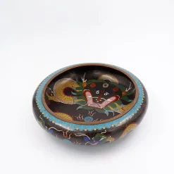 Cloisonné Tasse mit Drachen von Zhengde, 1920er