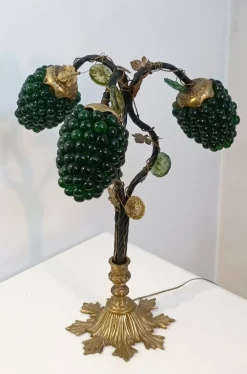 Cluster Lampe aus Muranoglas in Weintrauben-Optik, 1960er
