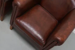 Cognacfarbener niederländischer Vintage Ledersessel, 2er Set