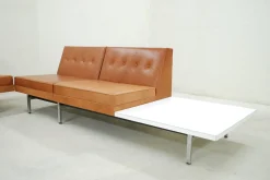 Cognacfarbenes modulares Ledersofa Set von George Nelson für Herman Miller, 1968