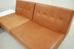 Cognacfarbenes modulares Ledersofa Set von George Nelson für Herman Miller, 1968