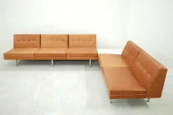 Cognacfarbenes modulares Ledersofa Set von George Nelson für Herman Miller, 1968