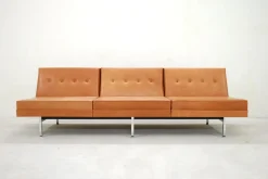 Cognacfarbenes modulares Ledersofa Set von George Nelson für Herman Miller, 1968