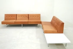 Cognacfarbenes modulares Ledersofa Set von George Nelson für Herman Miller, 1968